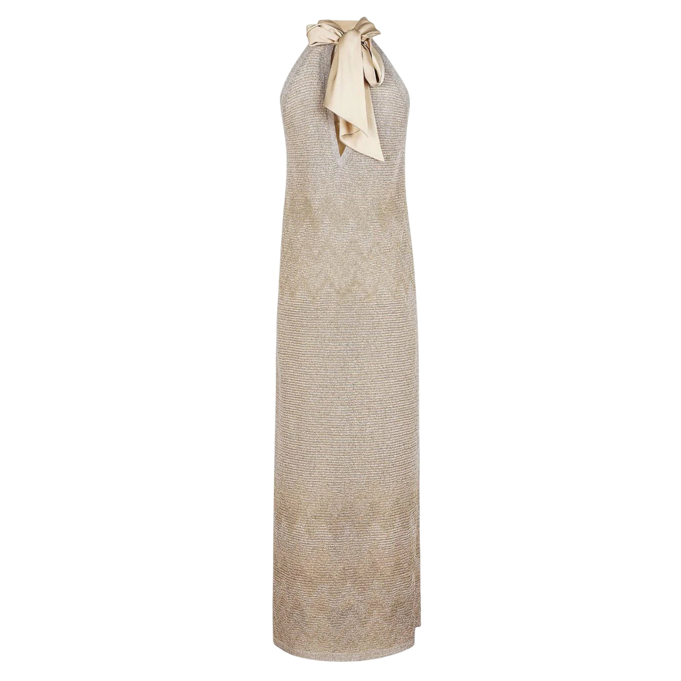 Abito lungo da donna in maglia jacquard retro