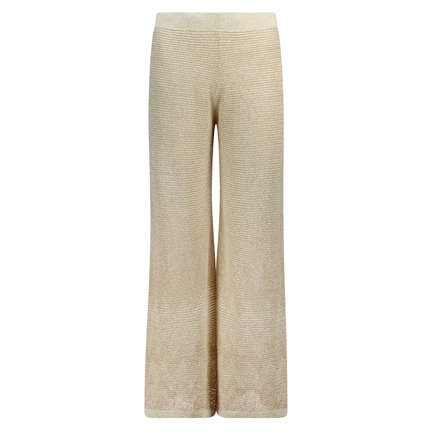 Pantaloni Donna a palazzo in lurex oro