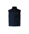 Gilet Uomo in nylon opaco blu con inserto in lana