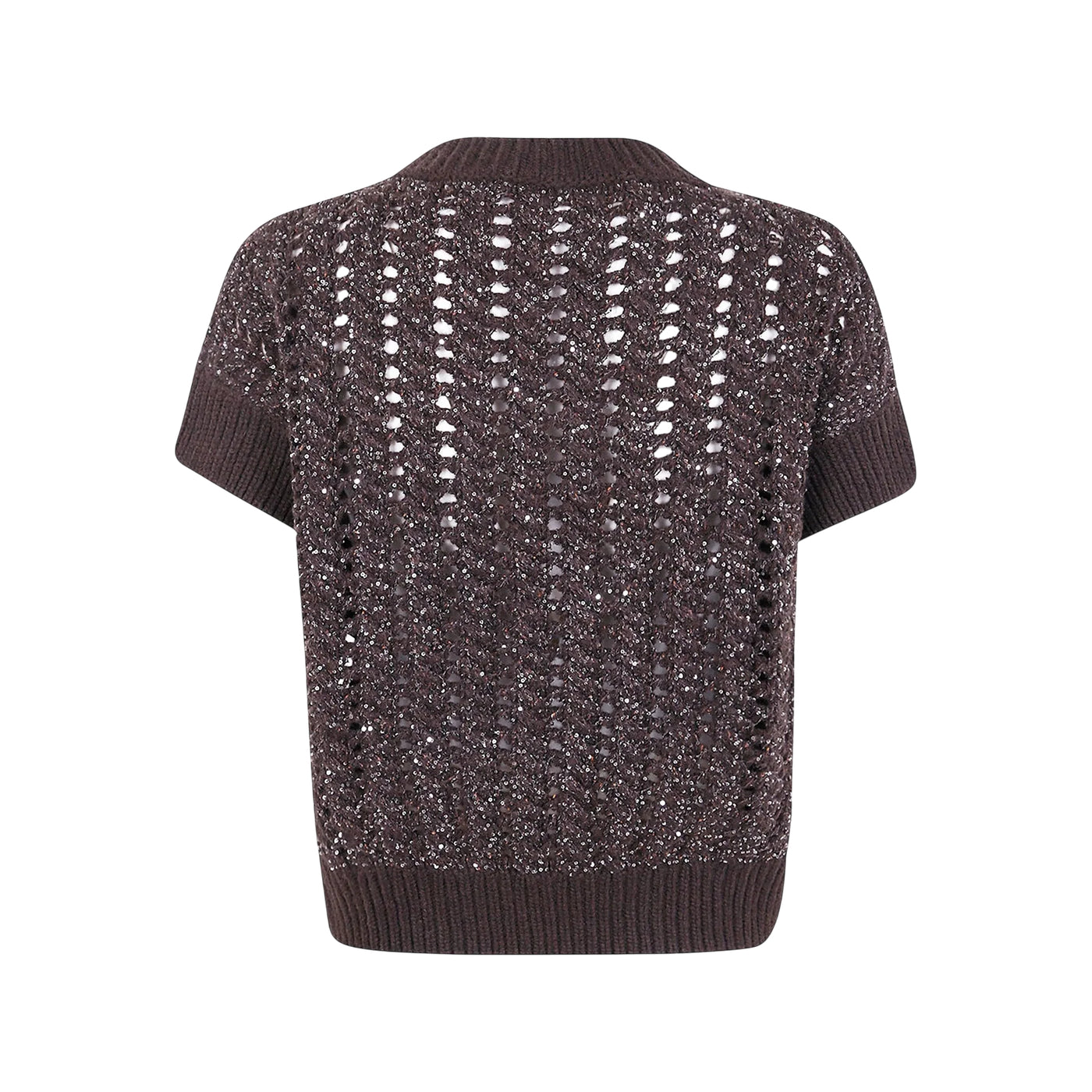 Maglia Donna corta, traforata, con inserti in lurex