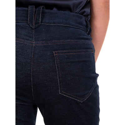 Pantalone Donna in velluto a costine, modello flare con tasche posteriori applicate