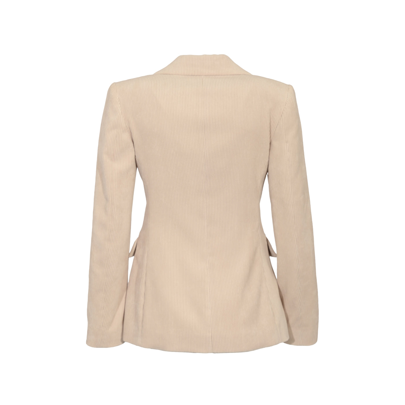 Giacca Donna doppiopetto con bottoni, in velluto Beige tinta unita