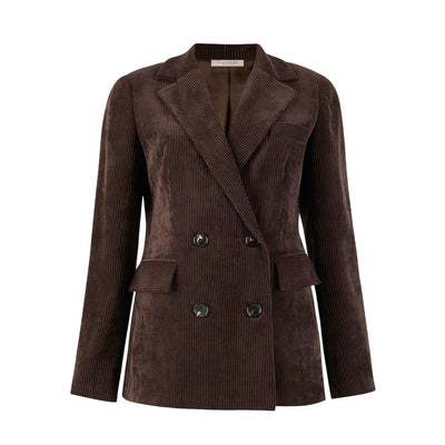 Giacca Donna doppiopetto con bottoni, in velluto tinta unita