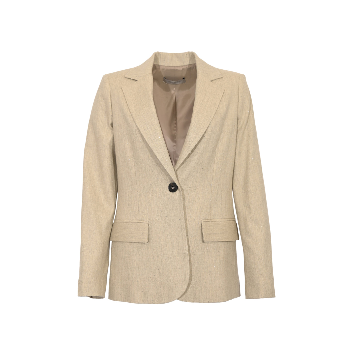 Giacca Donna monopetto in flanella con inserti lurex