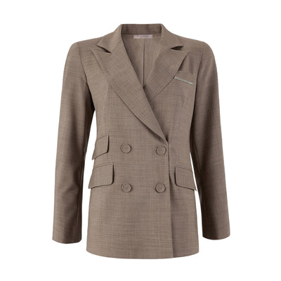 Giacca Donna doppiopetto con bottoni e tre patte laterali