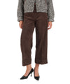 Pantalone Donna a costine, cropped, con risvolto