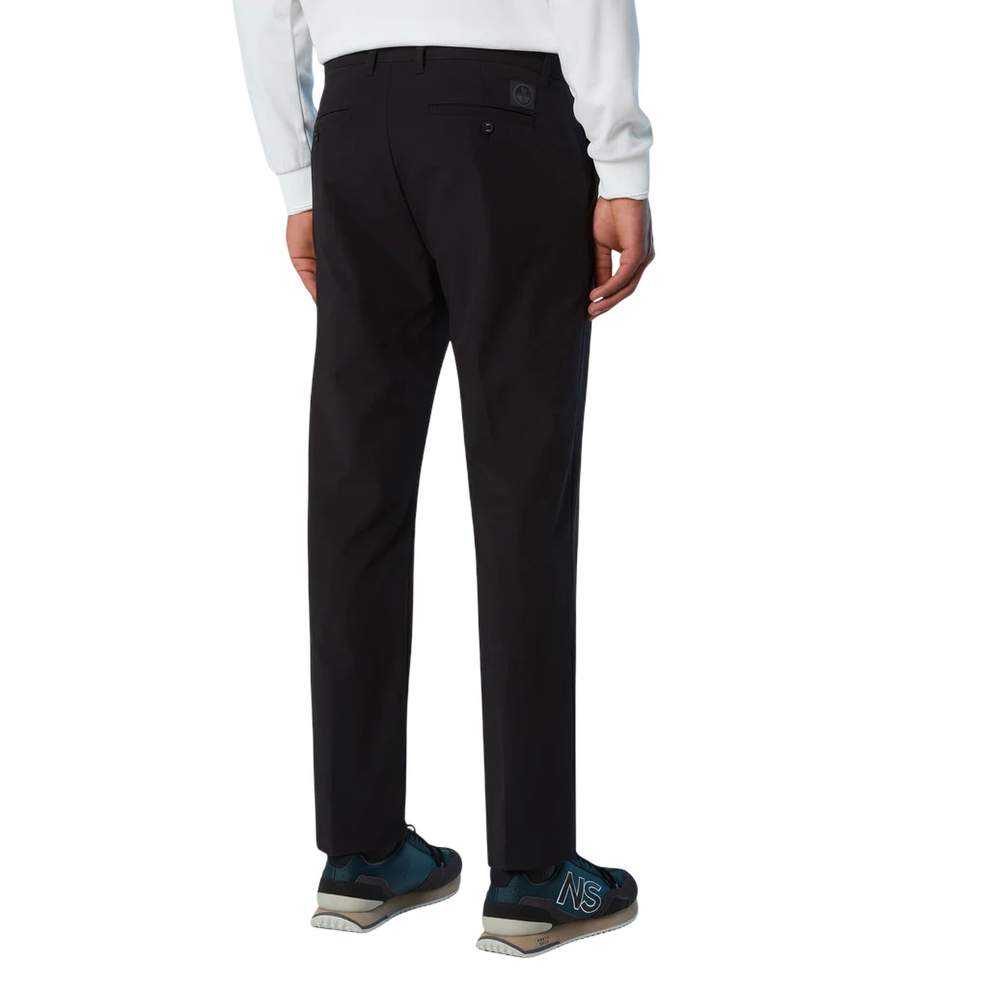Pantaloni chino Uomo Defender in Ecotex Nero modello retro