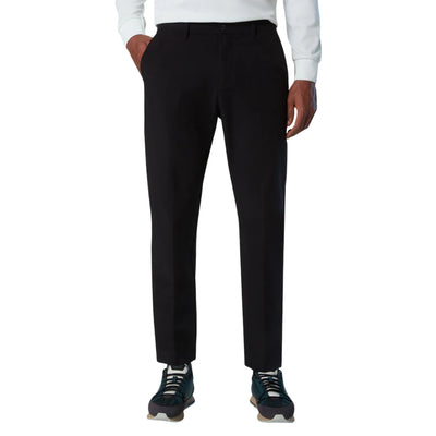 Pantaloni chino Uomo Defender in Ecotex Nero modello frontale