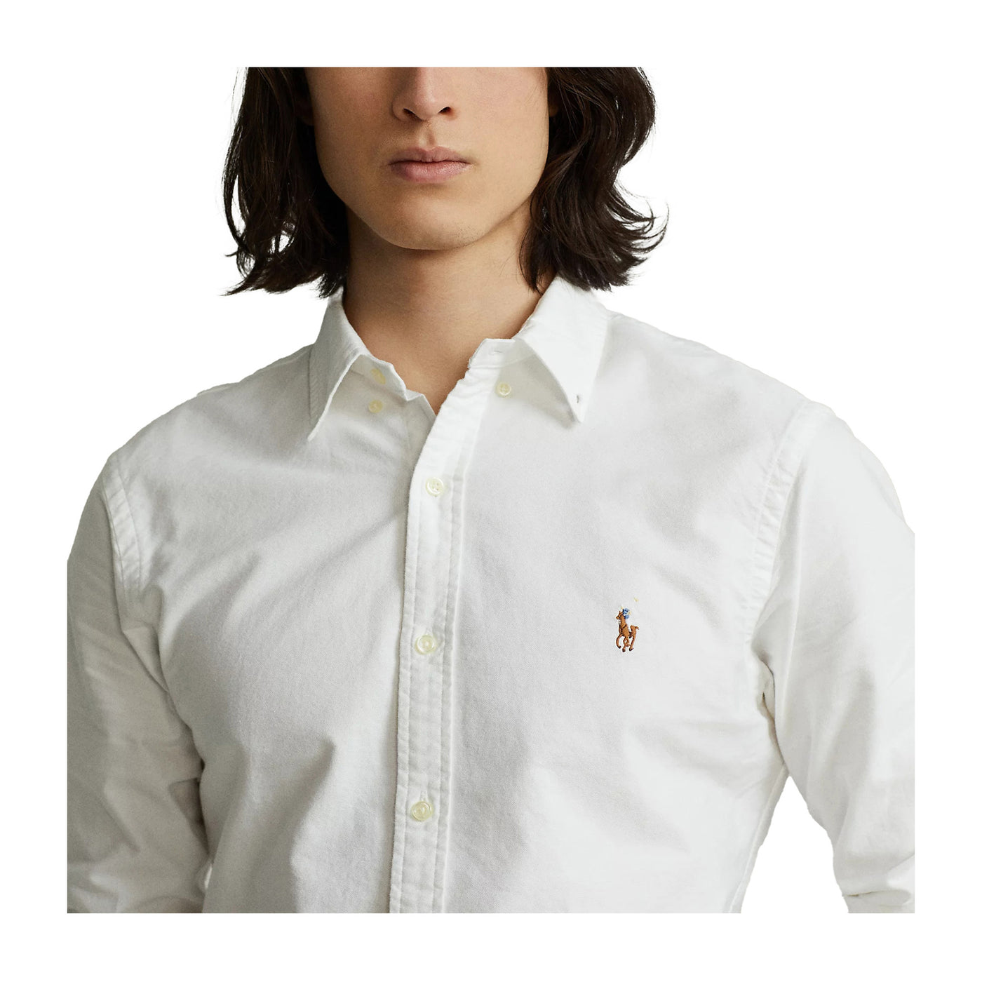 Camicia Uomo in cotone tinta unita, dal taglio classico, con colletto button-down