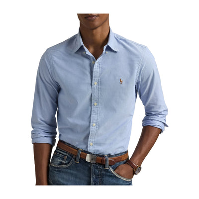 Camicia Uomo in cotone tinta unita con colletto button-down