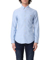 Camicia Uomo Celeste, in cotone, con logo