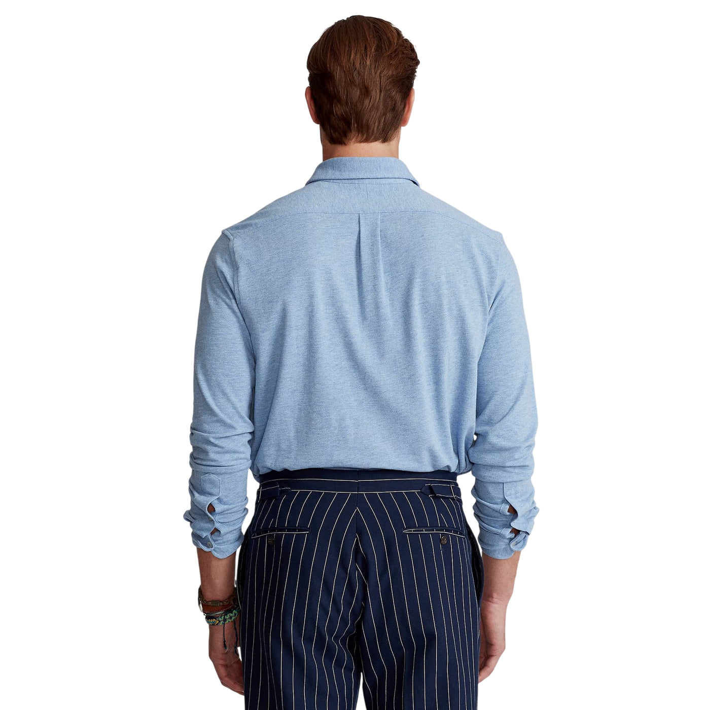 Camicia Uomo ultraleggera in piqué Azzurro modello retro