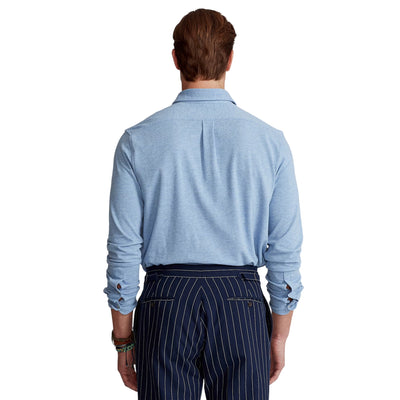 Camicia Uomo ultraleggera in piqué Azzurro modello retro