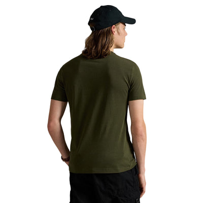 T-shirt Uomo in jersey Custom Slim-Fit Verde oliva modello retro