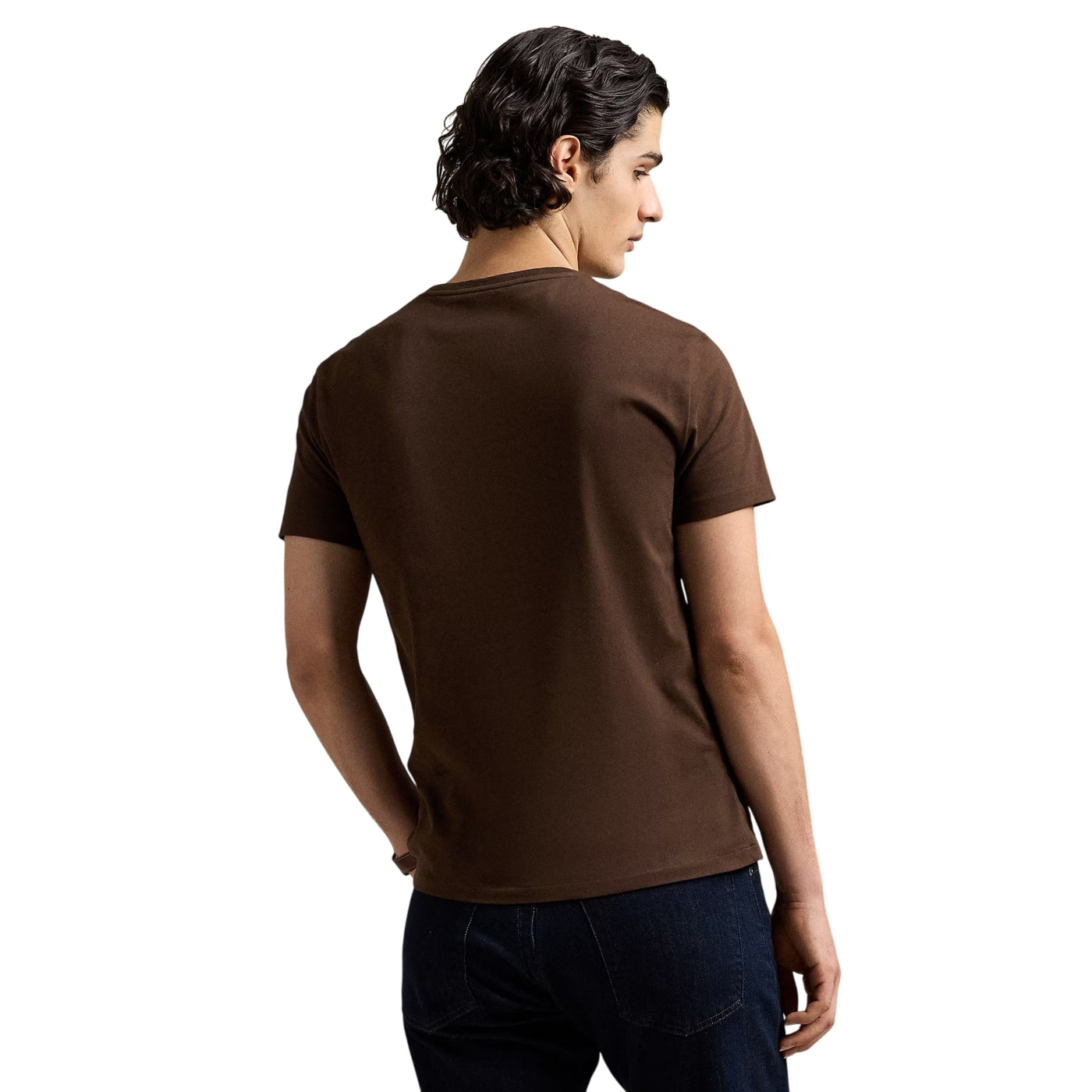 T-shirt Uomo in jersey Custom Slim-Fit Marrone modello retro