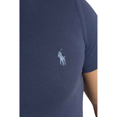 T-shirt Uomo in jersey Custom Slim-Fit Blu dettaglio logo