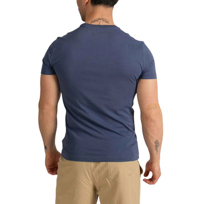 T-shirt Uomo in jersey Custom Slim-Fit Blu modello retro