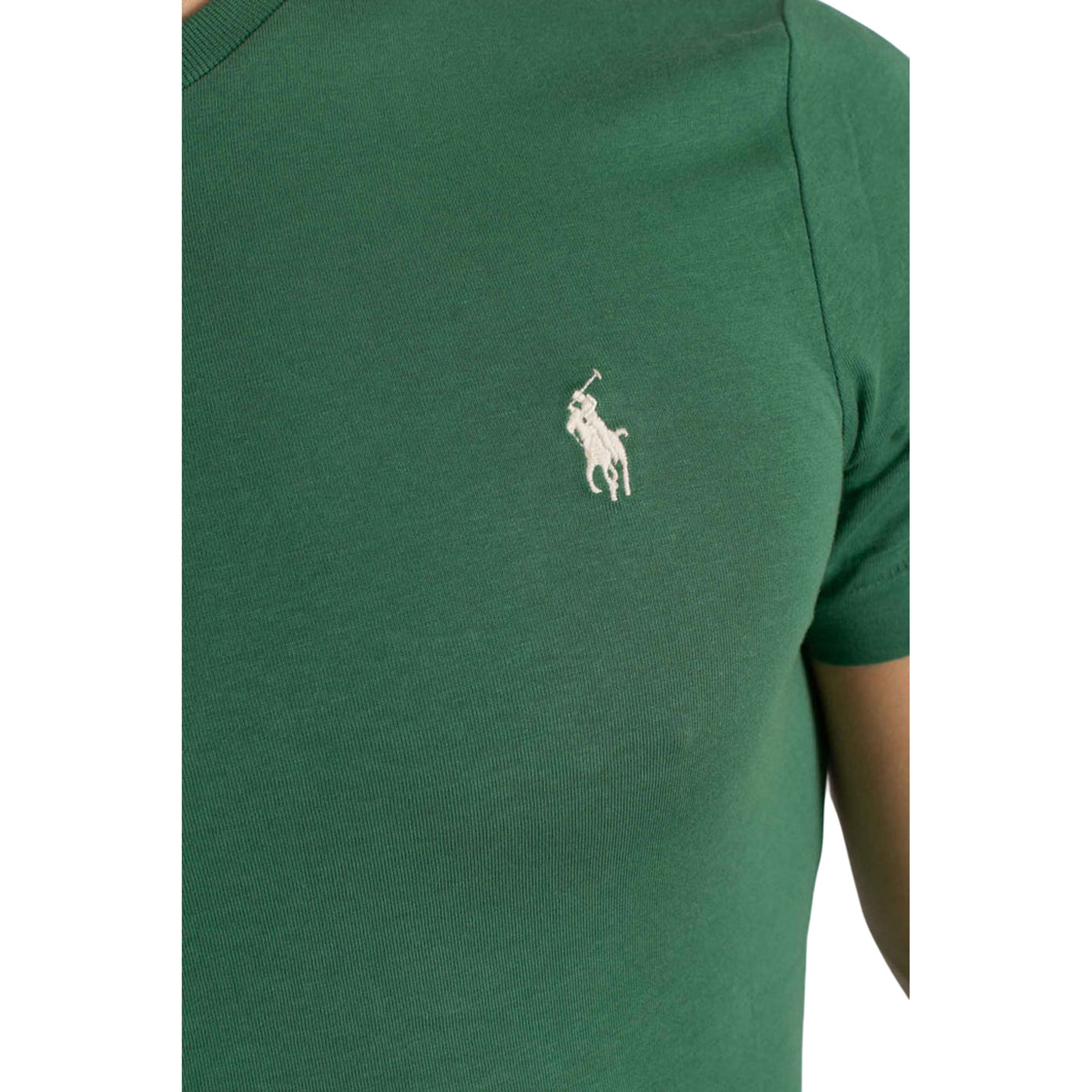 T-shirt Uomo in jersey Custom Slim-Fit Verde dettaglio logo