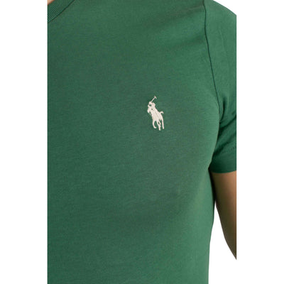 T-shirt Uomo in jersey Custom Slim-Fit Verde dettaglio logo