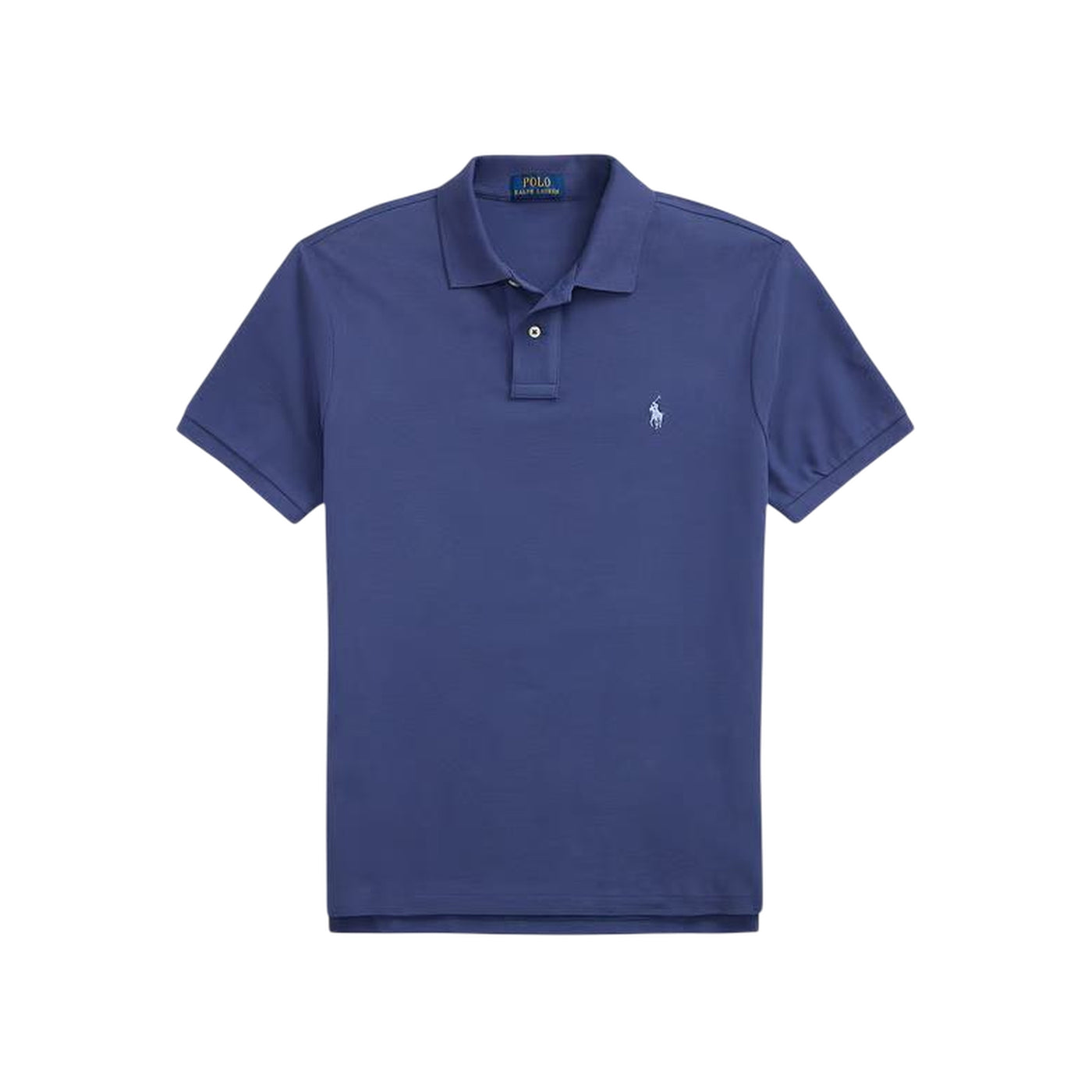 Polo Uomo in piqué Custom Slim-Fit Blu