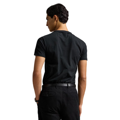 T-shirt Uomo in cotone tinta unita nera modello retro
