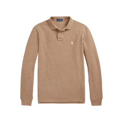 Polo Uomo Beige con scollatura due bottoni