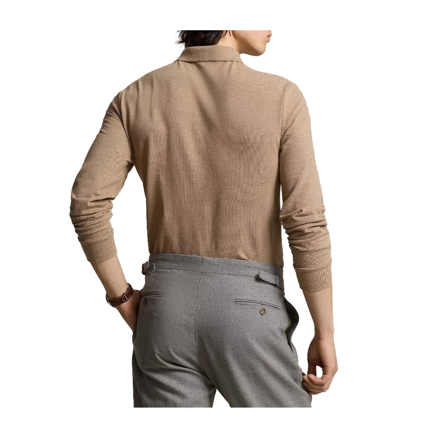 Polo Uomo Beige con scollatura due bottoni