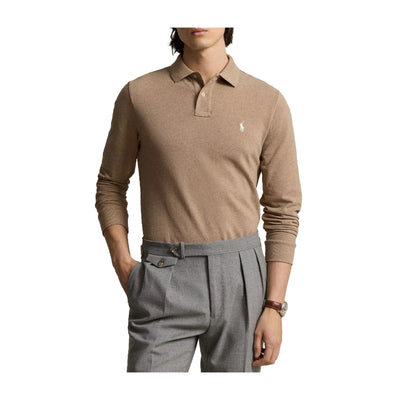 Polo Uomo Beige con scollatura due bottoni