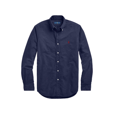 Men's Oxford Shirt Solid Color Navy