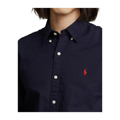 Men's Oxford Shirt Solid Color Navy