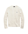 Maglia Uomo girocollo con lavorazione a trecce crema 