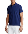 RALPH LAUREN Polo a Tinta Unita Blu da Uomo con Logo Ricamato