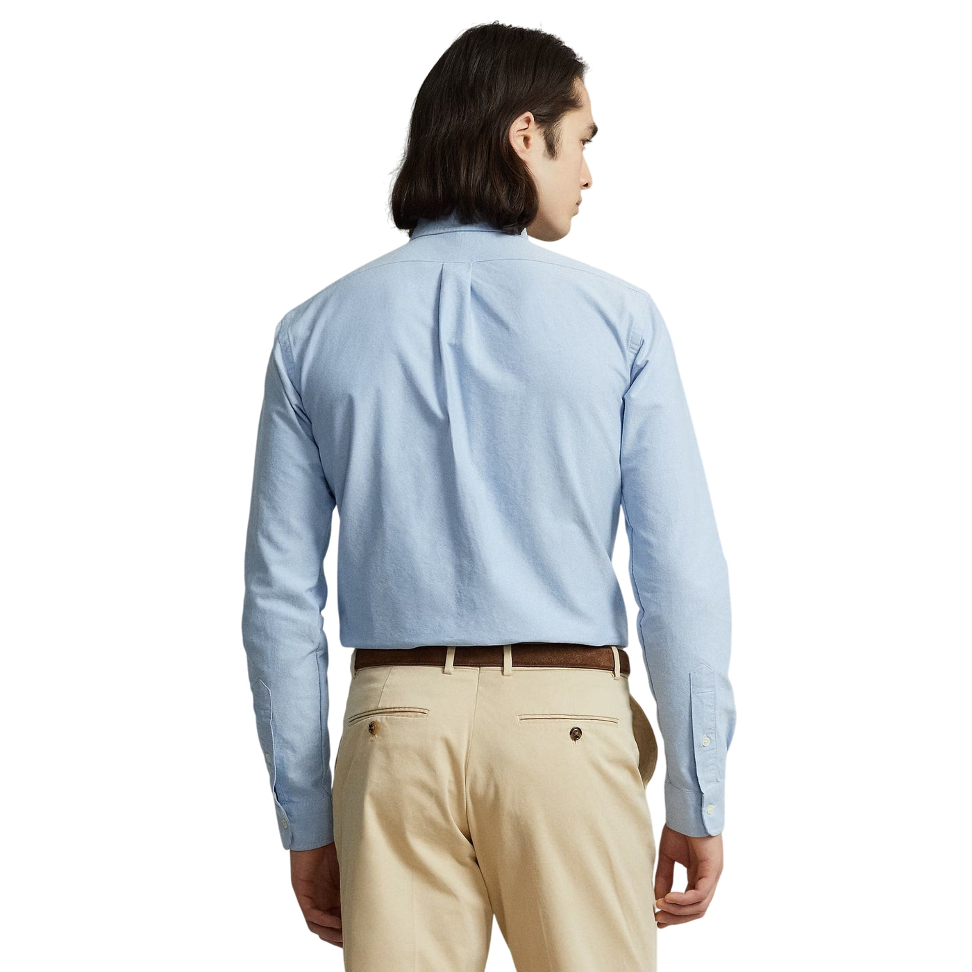 Camicia Uomo Oxford Custom-Fit Blu modello retro