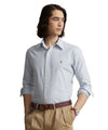 Camicia Uomo Celeste a righe, in puro cotone