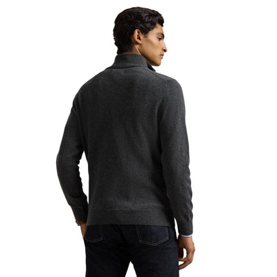 Maglia Uomo in lana con cerniera Grigio scuro modello retro