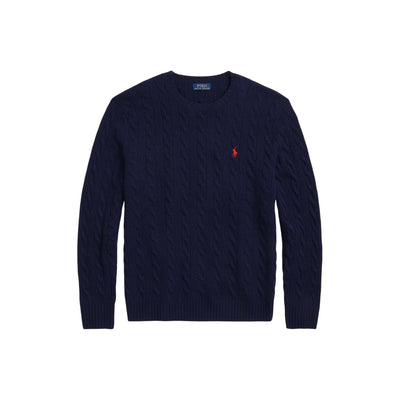 Maglia Uomo in lana e cashmere a trecce Navy