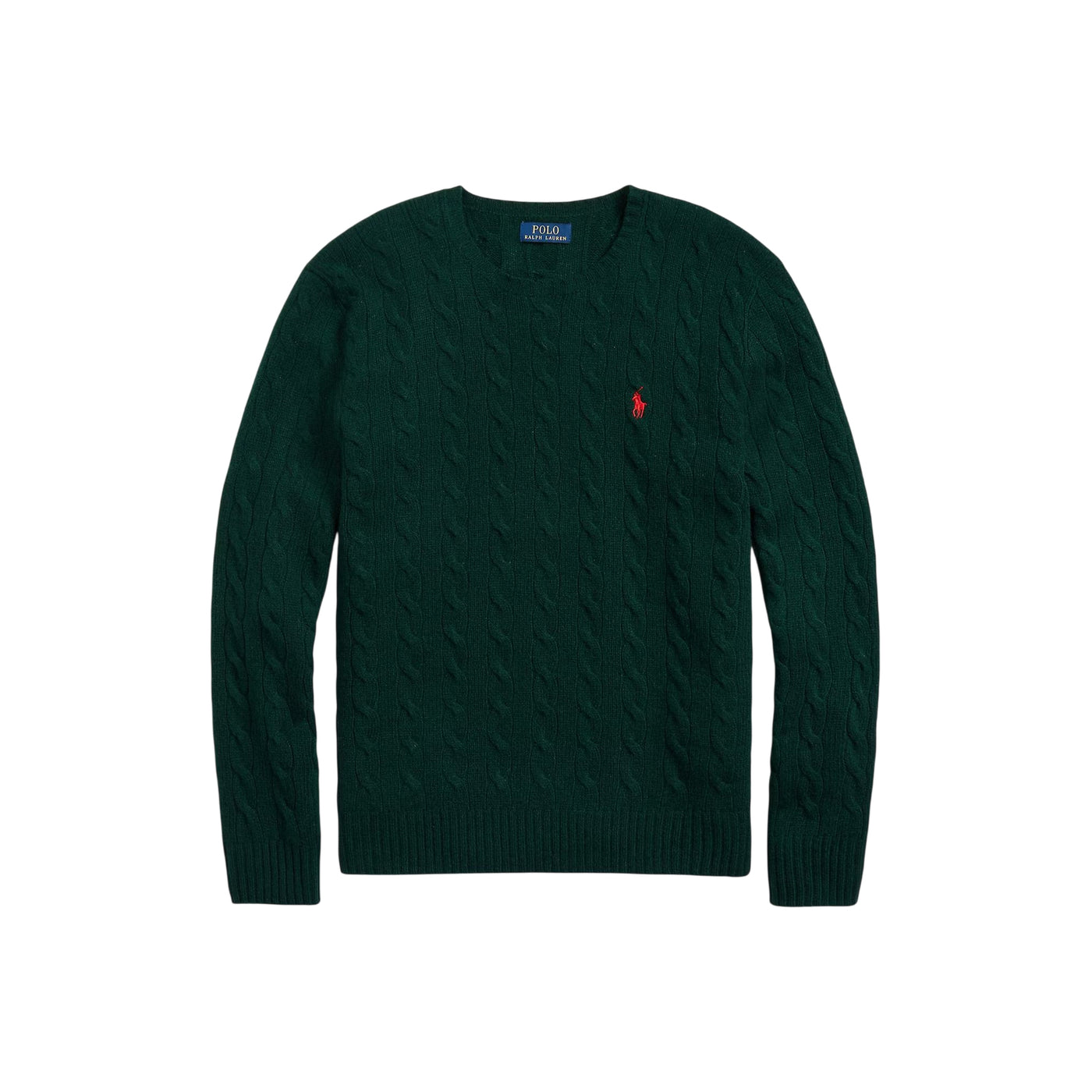 Maglia Uomo in lana e cashmere a trecce Verde scuro