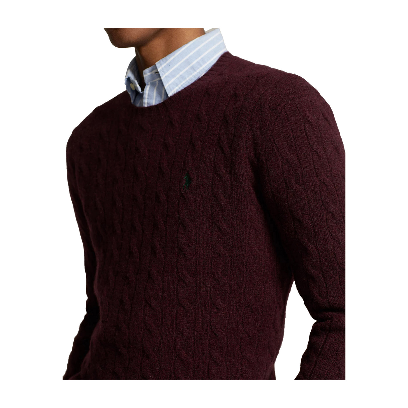 Maglia Uomo Bordeaux con logo verde ricamato sul petto