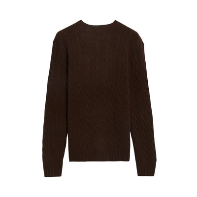 Maglia Uomo in lana e cashmere a trecce Marrone retro