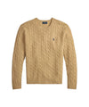 Maglia Uomo Beige a trecce, con girocollo 