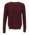 Maglia Uomo Bordeaux a trecce, con girocollo