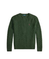 Maglia Uomo Verde a trecce, con girocollo 