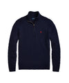 Maglia a trecce con mezza zip Navy