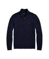 Maglia Uomo Navy in filo di lana, mezza zip 