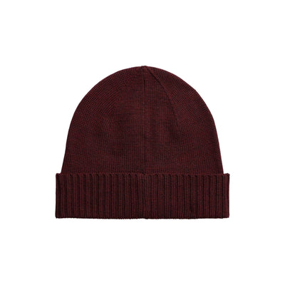 Berretto Uomo in lana bordeaux con pony retro