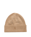Cappello Uomo in lana Beige, con risvolto e ricamo