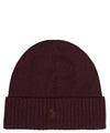 Cappello Uomo Bordeaux, con risvolto e ricamo