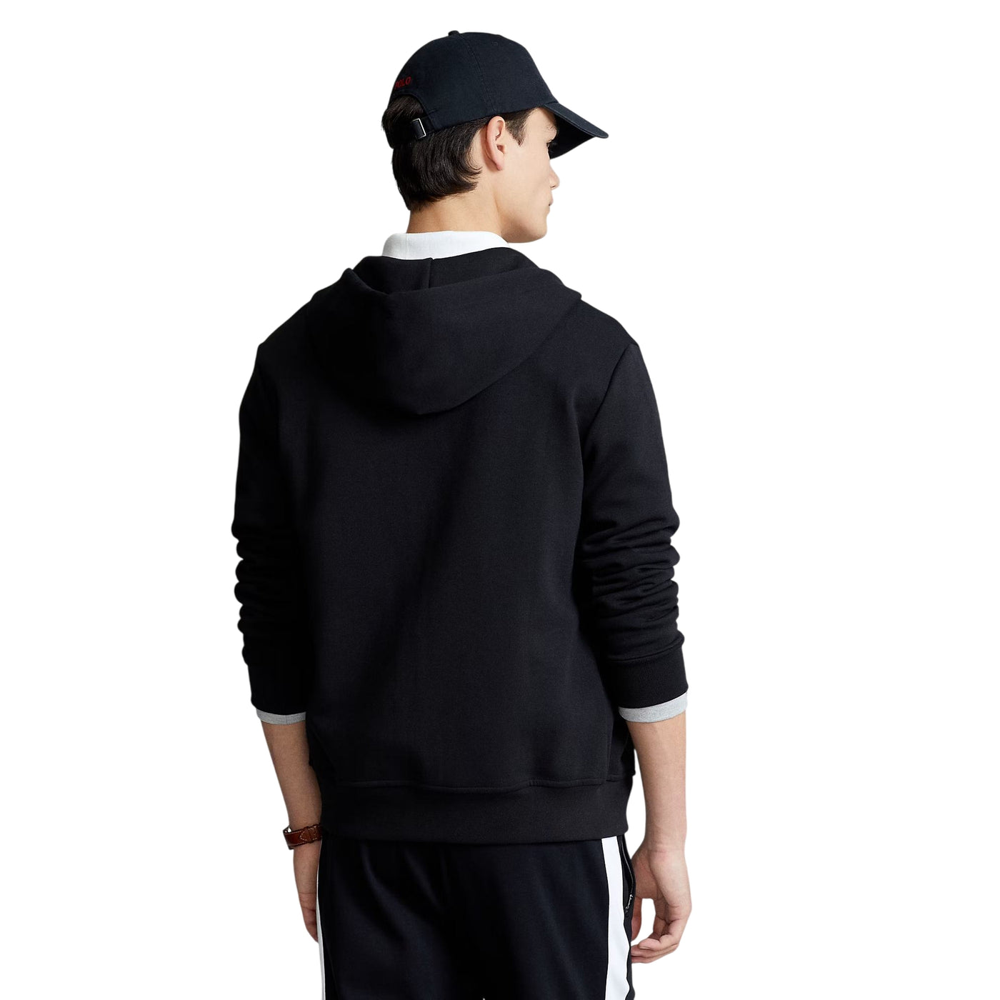 Felpa Uomo con cappuccio e zip Nero modello retro