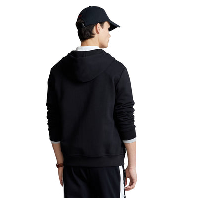 Felpa Uomo con cappuccio e zip Nero modello retro