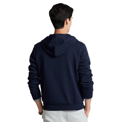 Felpa Uomo con cappuccio e zip Navy modello retro